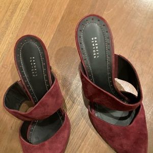 Barney’s mule stilettos maroon, perfect condition